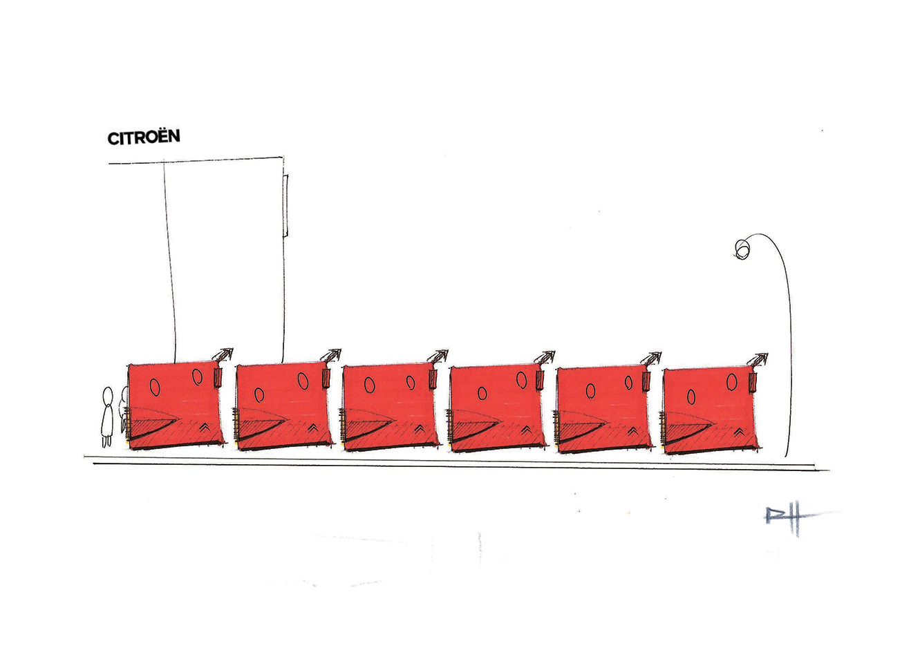 Citroen CC Autonomous Vehicle Car Design Sketch
